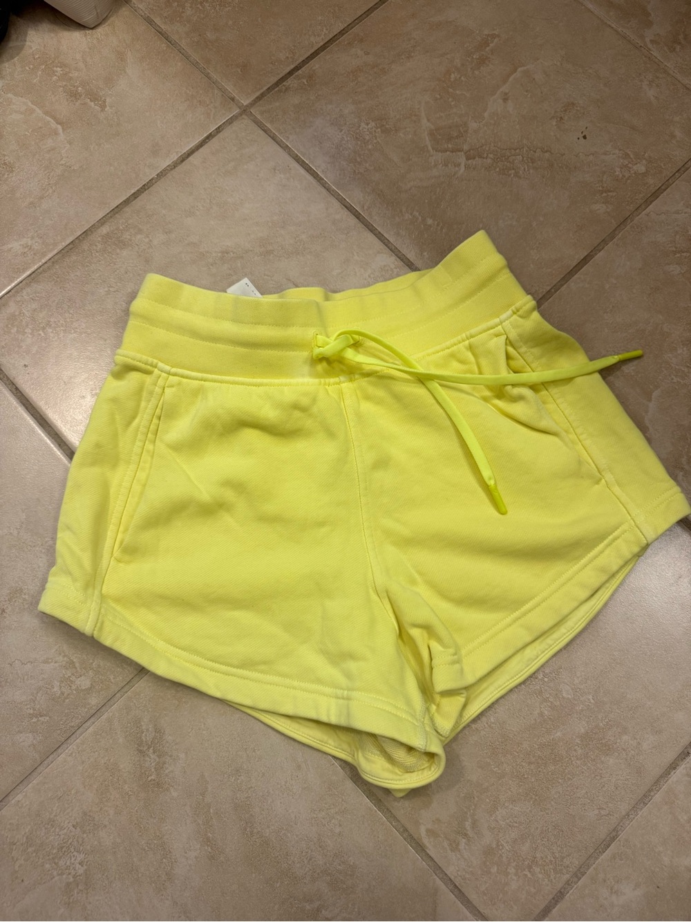lululemon athletica Neon Yellow Drawstring Athletic Shorts